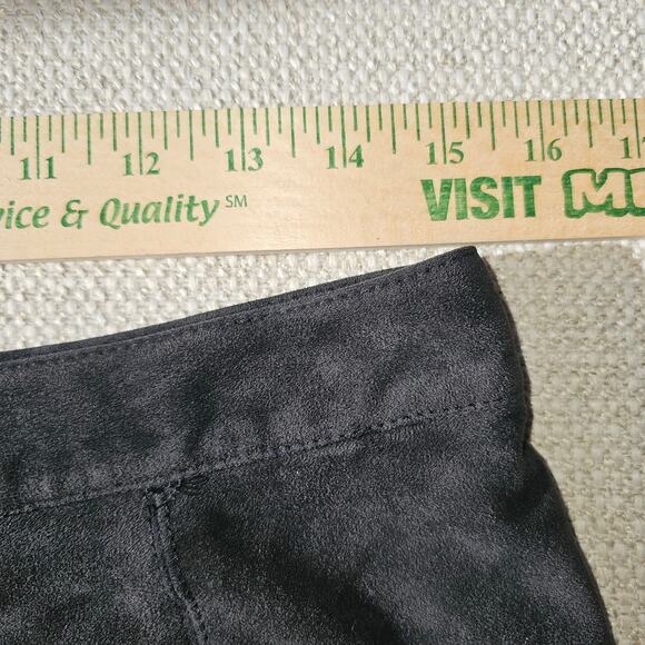 H&M Black Suedelike Soft Feel Suede Like Black A Line Skirt Size Size 12 - Picture 6 of 8